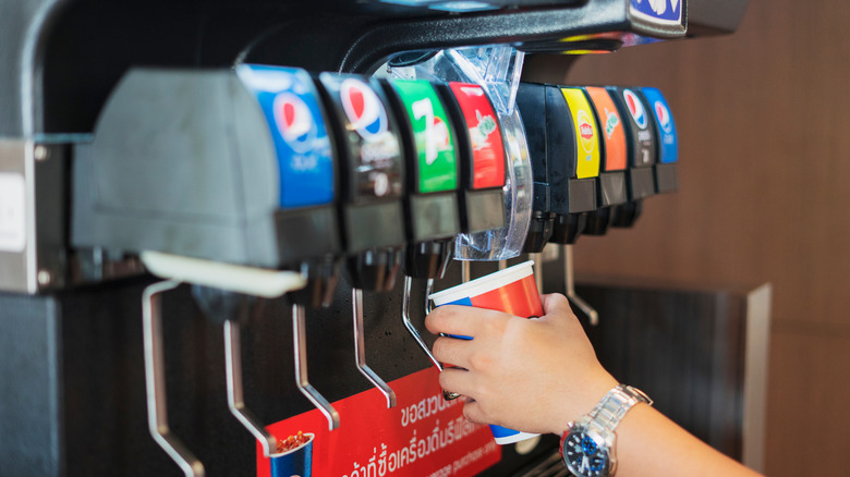 A soda machine