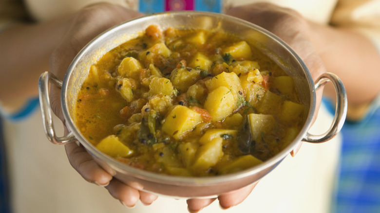 dish containing traditional Indian meal