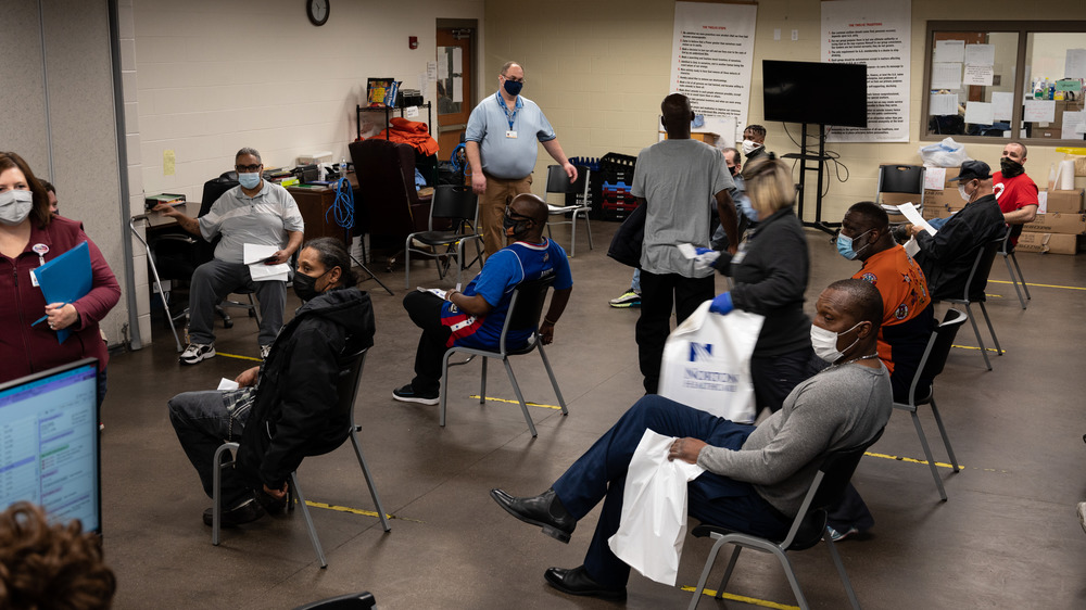 Patients receiving vaccinations in Louisville, Kentucky