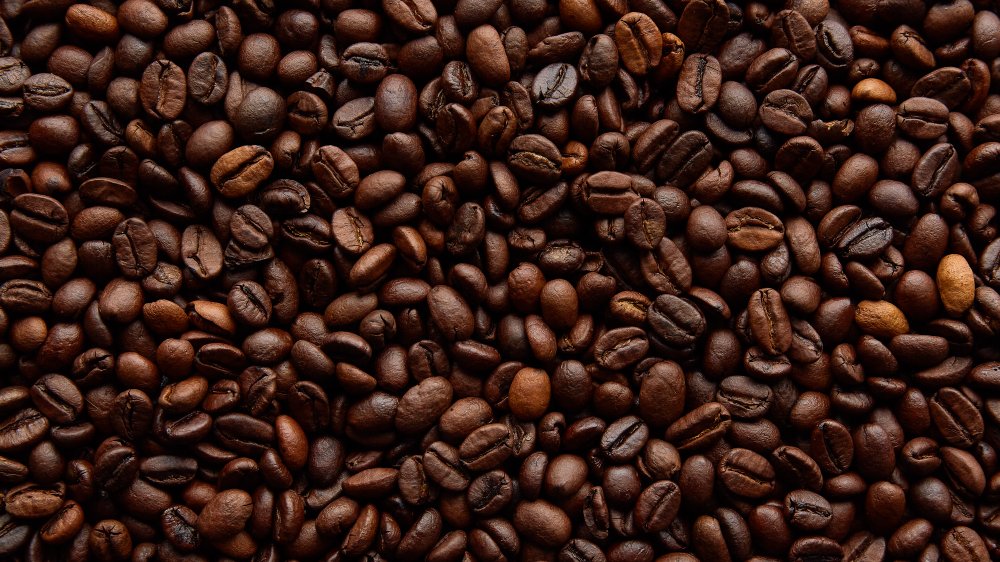 Acrylamide warning on pile of coffee beans