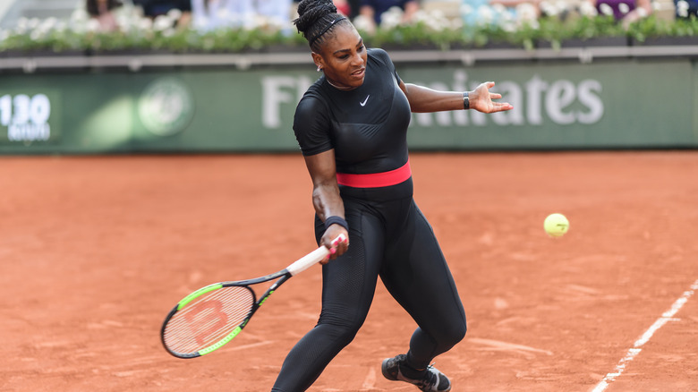 Serena Williams wearing catsuit in game
