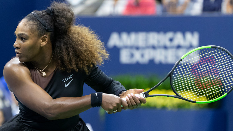 Serena Williams ready to hit ball