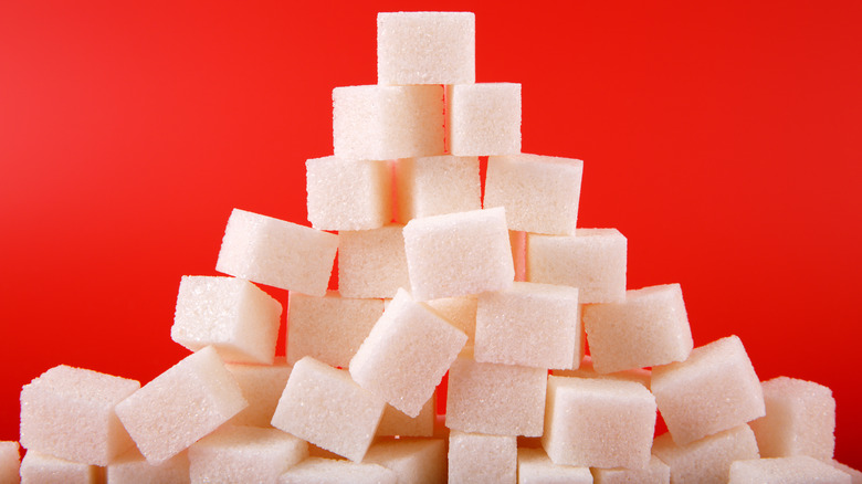 Stack of sugar cubes