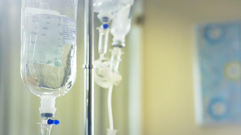 Two intravenous IV bags