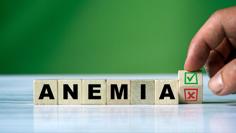 Anemia spelled in wooden blocks