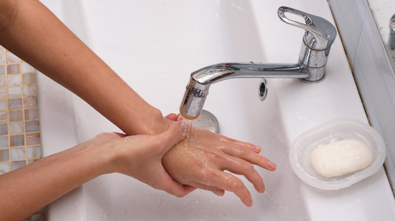 Washing hands