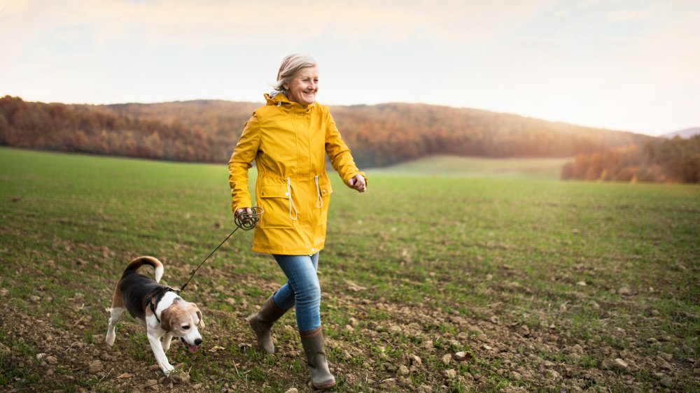 woman walking outside