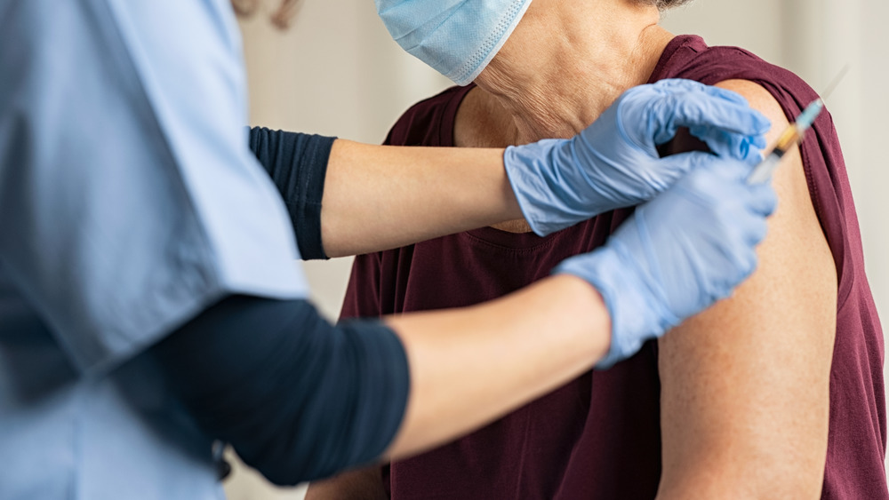 senior getting vaccine