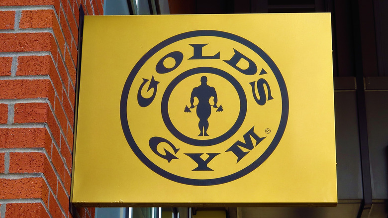 A sign for Gold's Gym