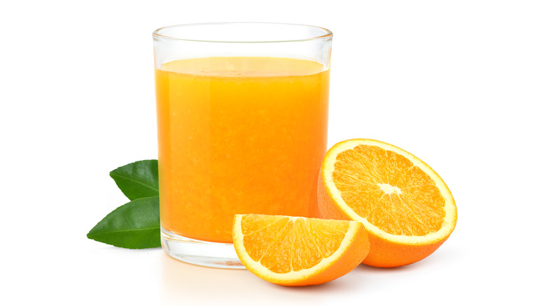 a glass of fresh squeezed orange juice 