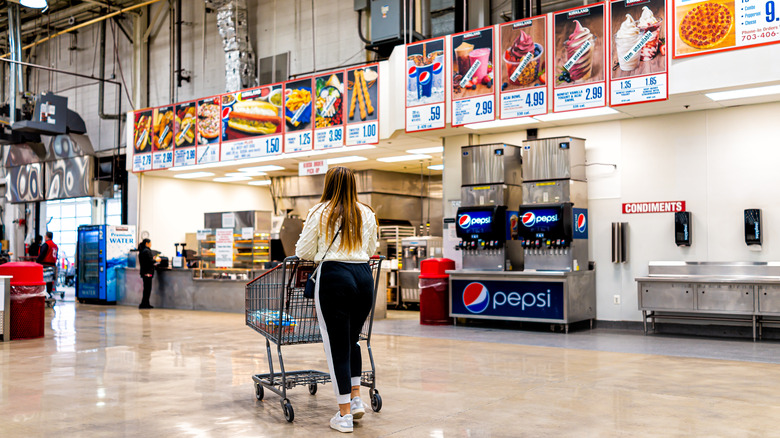 Woman at Costco food court