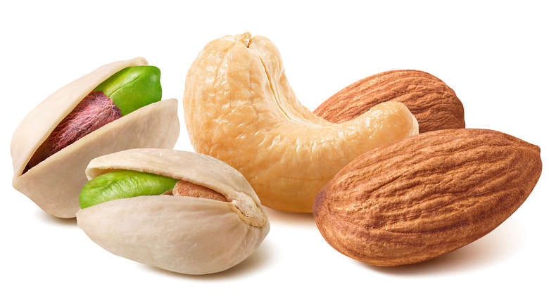pistachio, cashew, almond - mixed nut concept