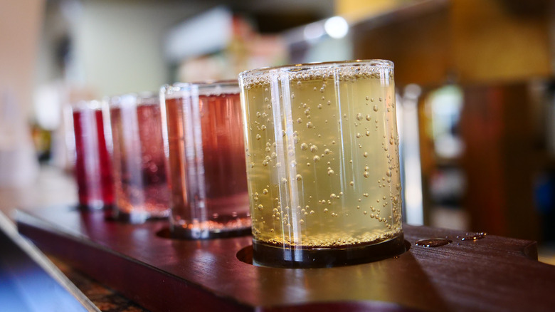 colorful drinks on bar