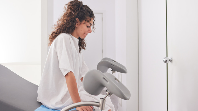 woman at an obgyn's office