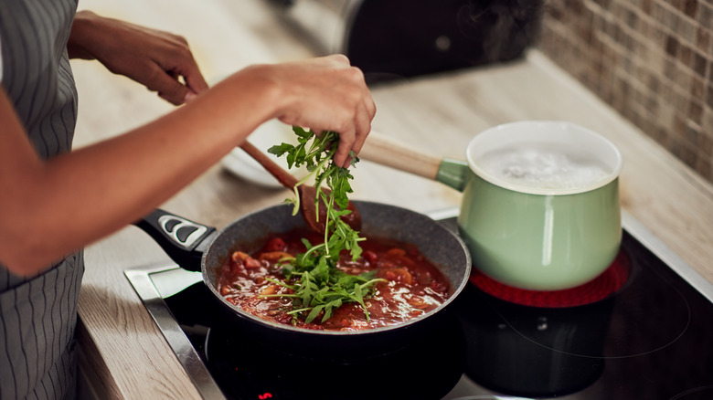 Cooking with pasta sauce