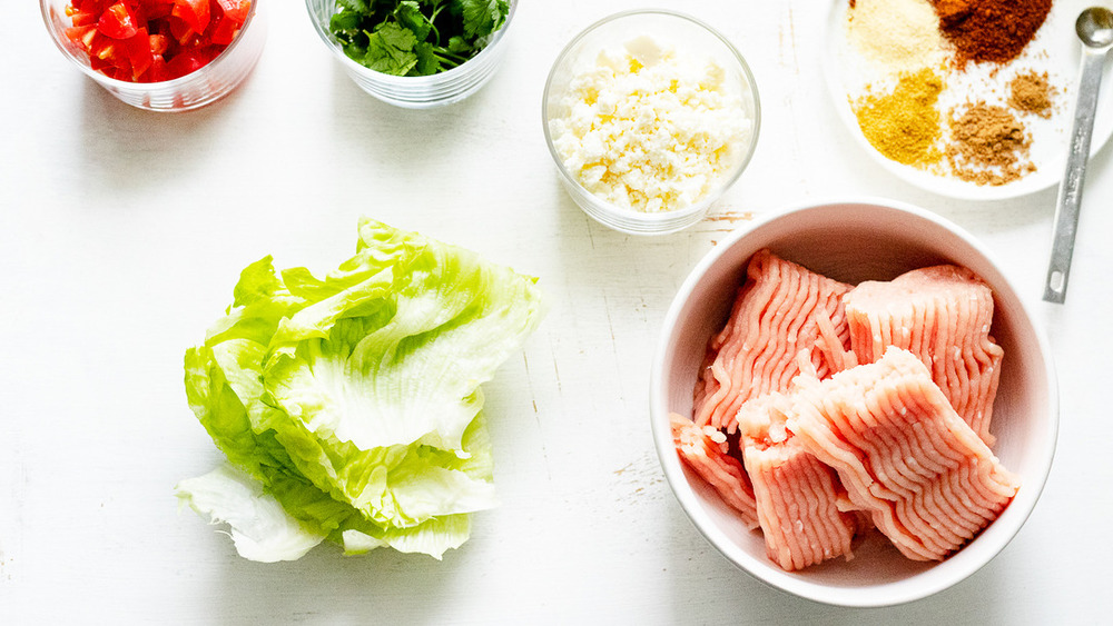 ingredients for lettuce tacos laid out