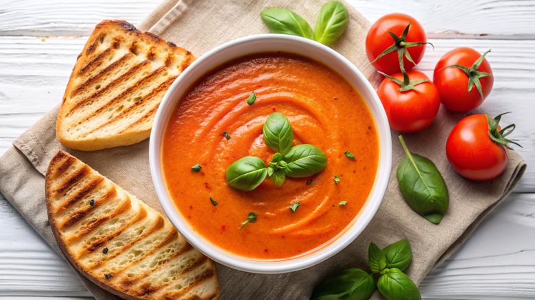 creamy tomato soup with basil