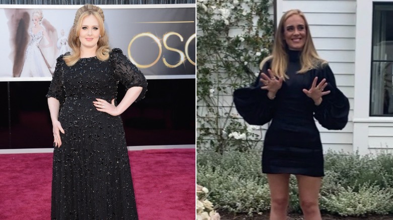 Adele before and after her weight loss
