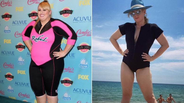 Rebel Wilson before and after her weight loss