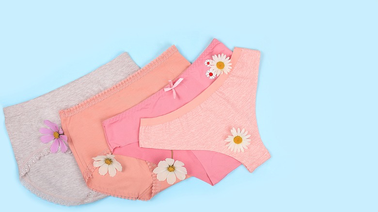 women's cotton underwear and flowers 