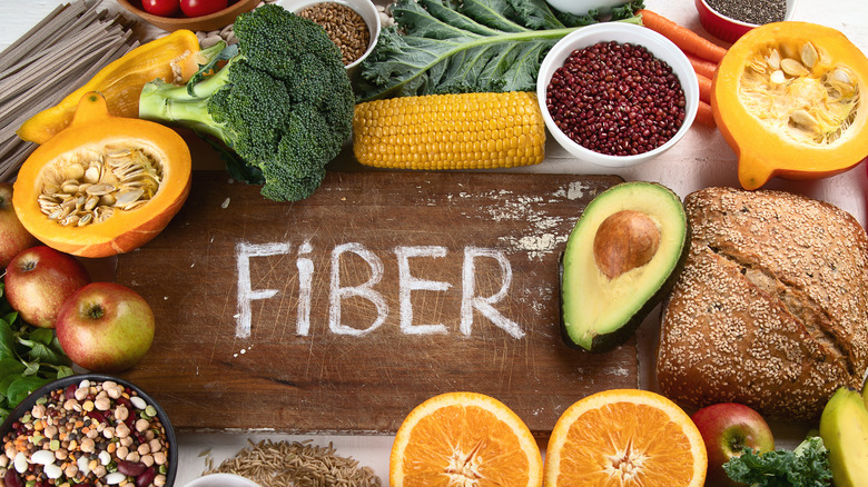 high-fiber foods on a table