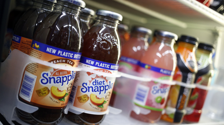Snapple products on shelf