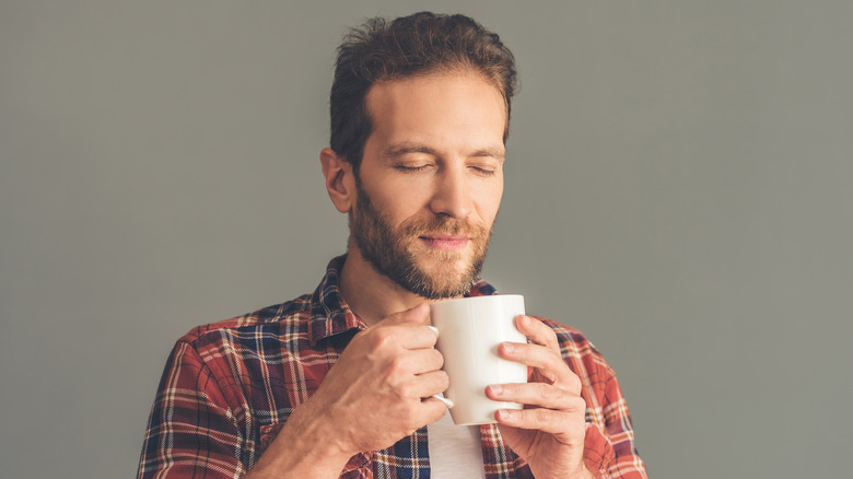 Man drinking tea