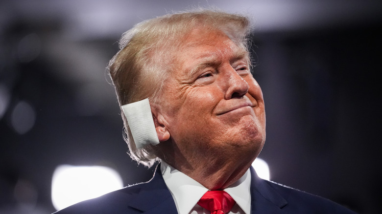 Donald Trump with bandaged ear