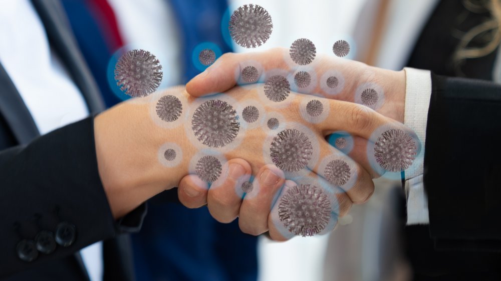 coronavirus hands touching