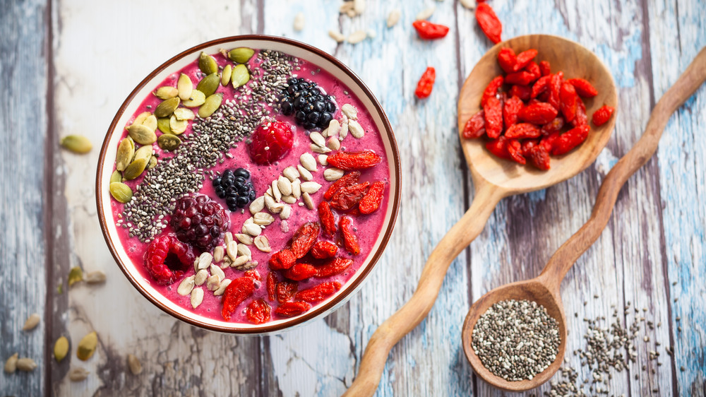 Goji berries in a smoothie bowl