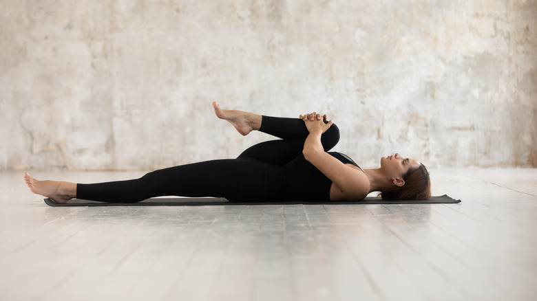 Woman stretching