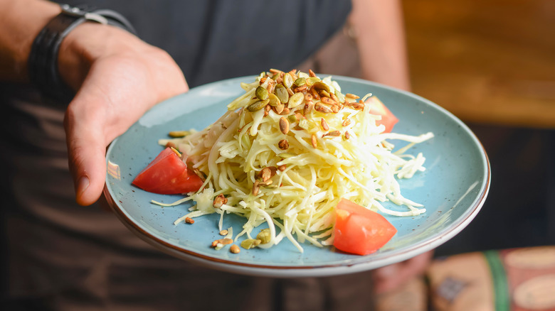 sunflower seeds on salad