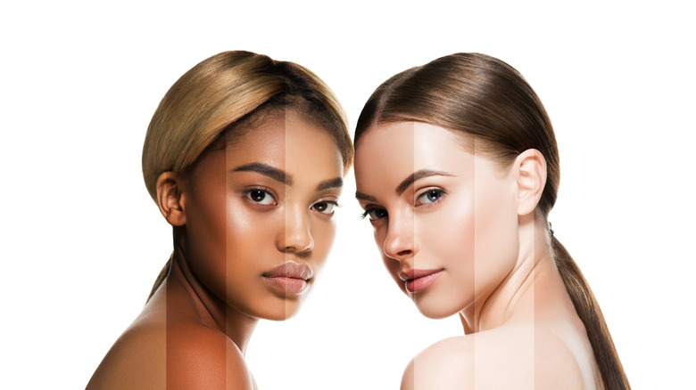 Two women, dark- and light-skinned
