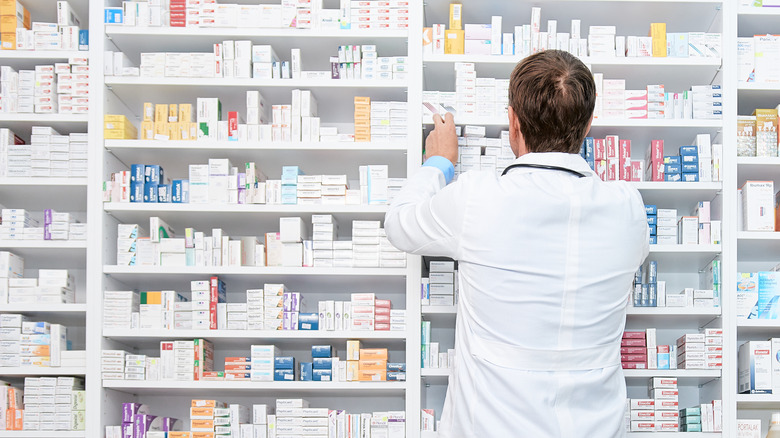 A pharmacist in a drug store