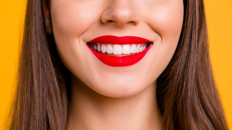 Woman with smooth teeth