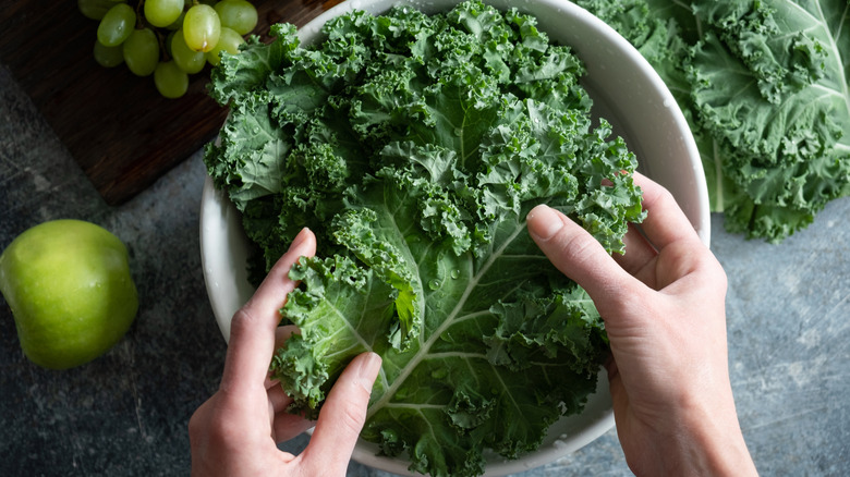 A bowl of kale