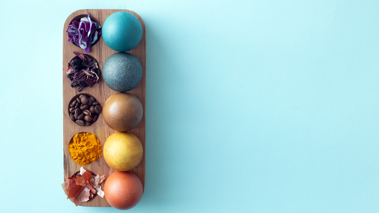 easter eggs dyed with natural food coloring