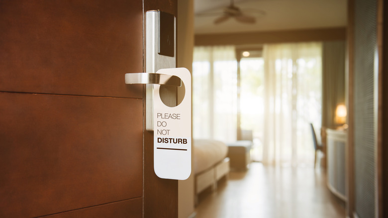 Don't disturb sign at hotel