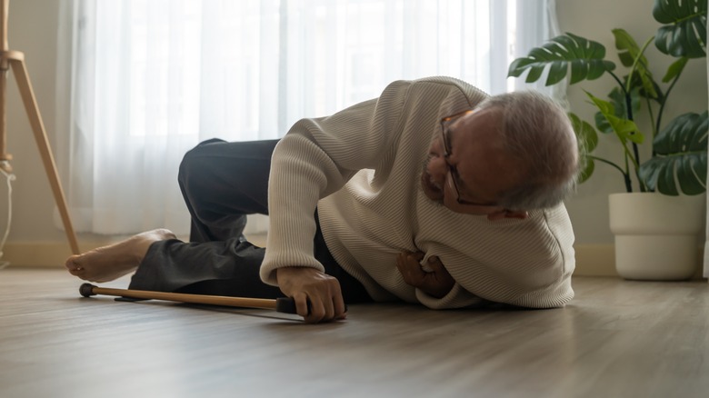 elderly male fallen on floor