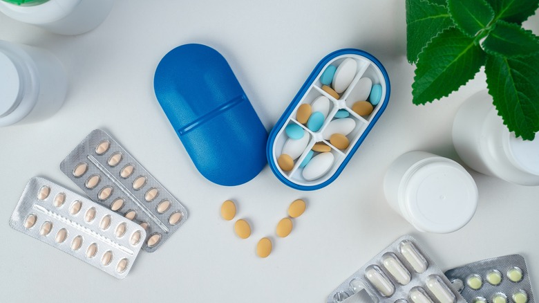 Top view of assorted pills and tablets