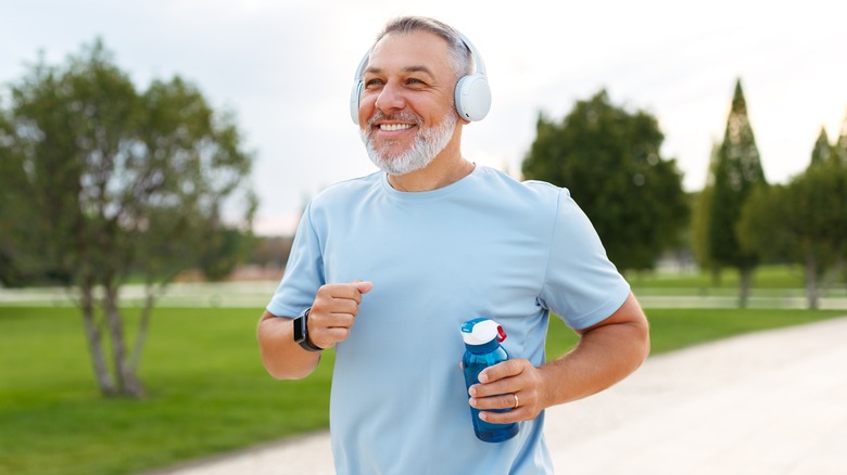 older man running