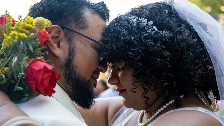 happy couple on wedding day