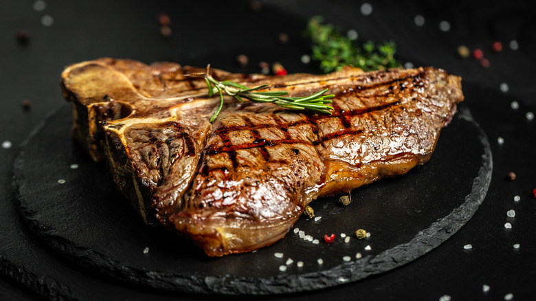 steak on a plate