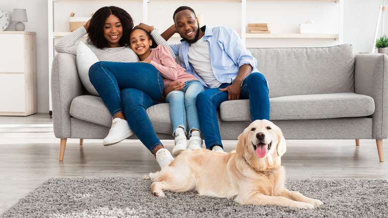 family with a dog