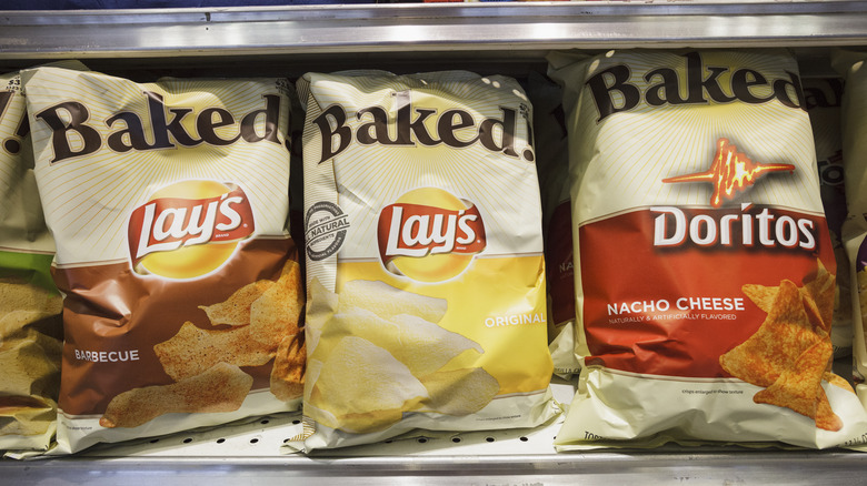Bags of baked Lays