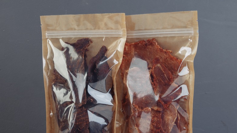 Beef jerky packets