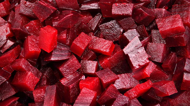 pile of beet cubes