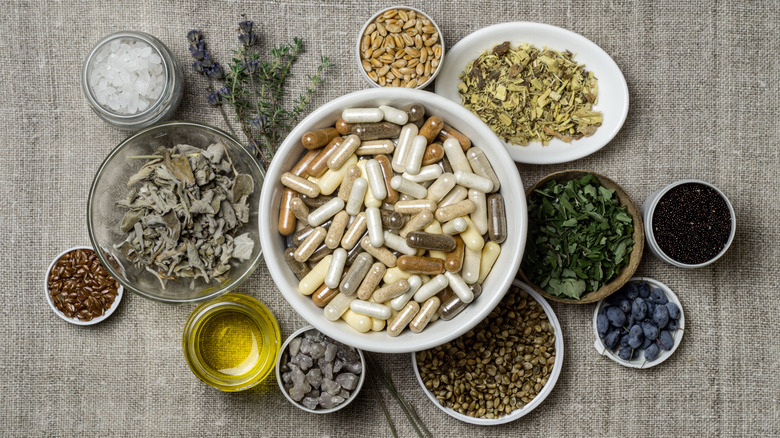 array of natural supplements 