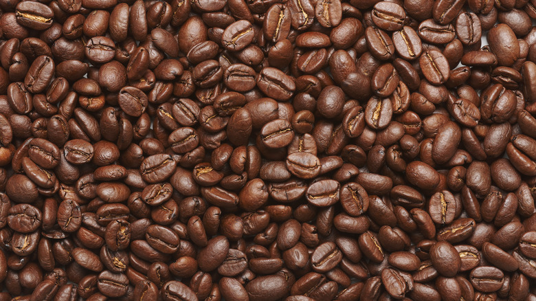 Closeup shot of coffee beans 