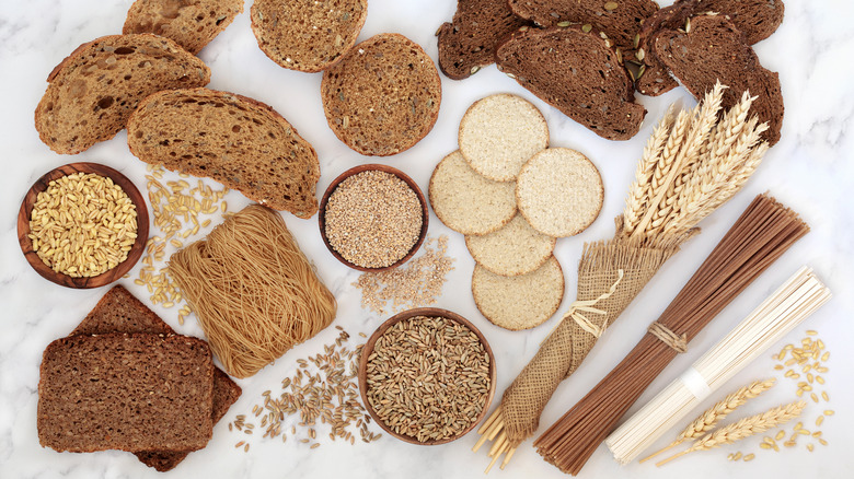 Bread, whole wheat, and other high-carb foods